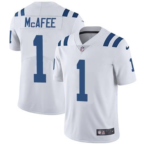 Indianapolis Colts 1 Limited Pat McAfee White Nike NFL Road Youth Vapor Untouchable jerseys